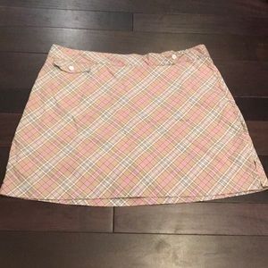 Pink and khaki skirt with built in shorts